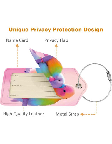 2 Etiquetas de Equipaje de Cuero BestEioyo con Bucle Acero