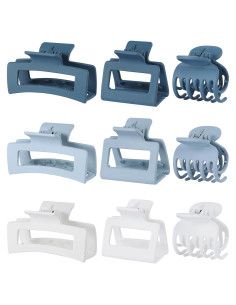 Set de 9 Clips de Pelo CHANDAT - 3 Estilos Azul para Cabello
