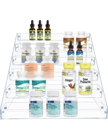 Estante de Especias en Capas PMMASTO 6 Niveles Acrílico Claro