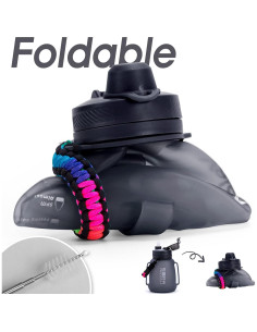 Botella de Agua Plegable TakeToday 1.2L Silicona Negra 2