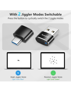 Mouse Jiggler Indetectable USB Metal con Adaptador USB-C 2