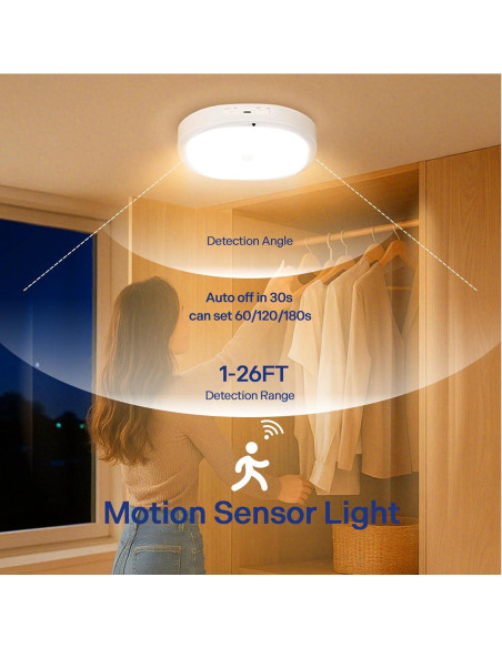 Luz de Techo Inalámbrica KNHUOS con Sensor de Movimiento 550LM