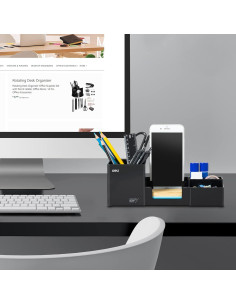 Organizador de Escritorio Deli Negro con 6 Compartimentos 2
