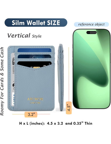 Billetera Slim Minimalista ARCWOR con Bloqueo RFID Azul