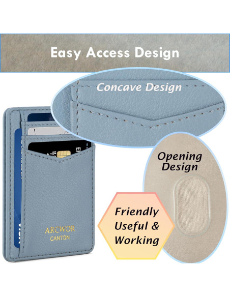 Billetera Slim Minimalista ARCWOR con Bloqueo RFID Azul