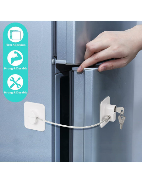 Cerradura de Refrigerador Jetec 4 Piezas con 8 Llaves Blanca