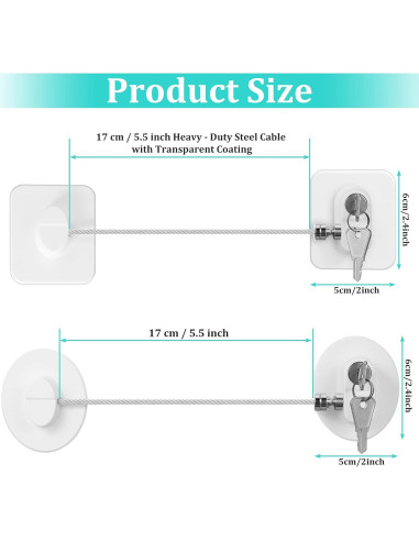 Cerradura de Refrigerador Jetec 4 Piezas con 8 Llaves Blanca