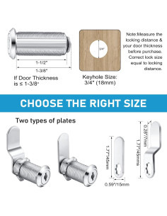 Juego de Cerraduras de Gabinete Kenning 24 Piezas 38mm 2