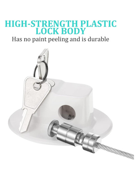 Cerradura de Refrigerador Jetec 4 Piezas con 8 Llaves Blanca