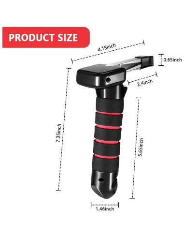 Soporte de Vehículo Coyoohouse 2 Mangos Ergonómicos Rojo