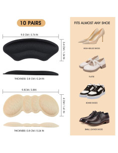 10 Pares Almohadillas para Talones Quadafy Antideslizantes 2