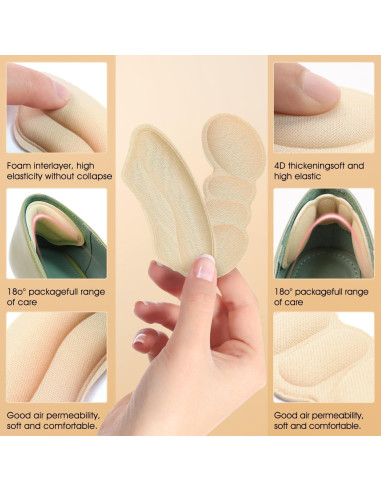 10 Pares Almohadillas para Talones Quadafy Antideslizantes