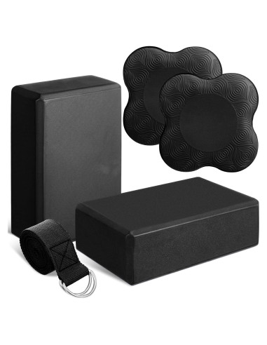 Juego de 5 Accesorios de Yoga RoundFunny - Bloques, Almohadillas y Correa