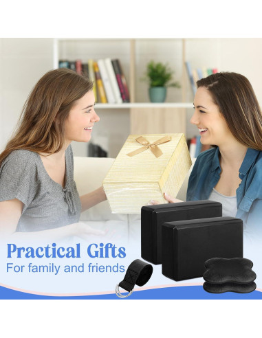 Juego de 5 Accesorios de Yoga RoundFunny - Bloques, Almohadillas y Correa