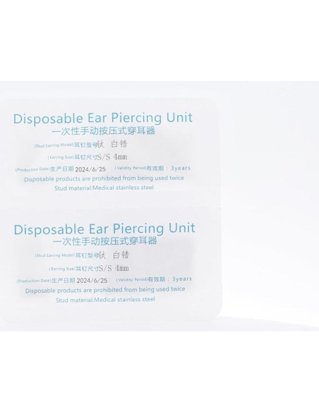 Kit de Perforación de Orejas Limerencia Titanium G23 Hipoalergénico