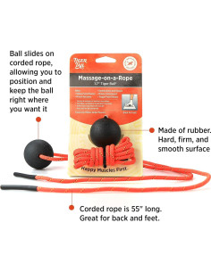 Pelota de masaje Tiger Tail 1.7 cm con cuerda de 127 cm 2