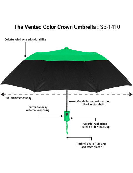 Sombrilla automática compacta Stromberg 106.68 cm a prueba de viento Sombrilla automática compacta Stromberg 106.68 cm a prueba de viento