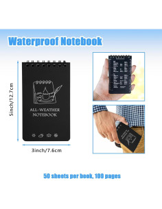 8 Cuadernos Impermeables CXRYLZ 7.6x12.7 cm para Exterior 2