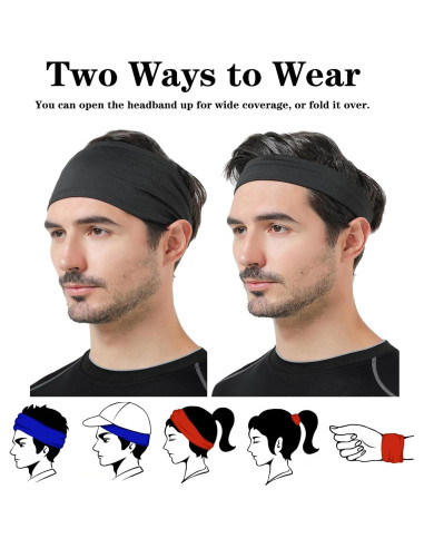 Banda para Correr DEMIL Unisex, Absorbente y Elástica, 11.5 cm