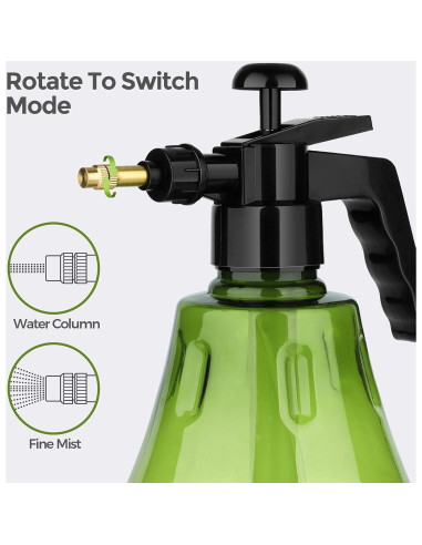 Botella Spray Neblina Fina T4U 1.5L Verde para Jardinería