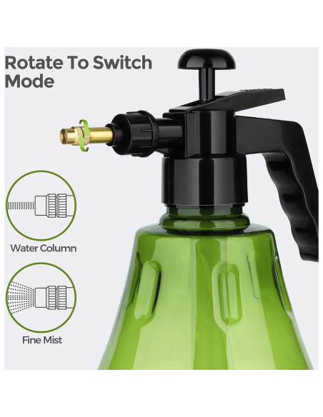 Botella Spray Neblina Fina T4U 1.5L Verde para Jardinería