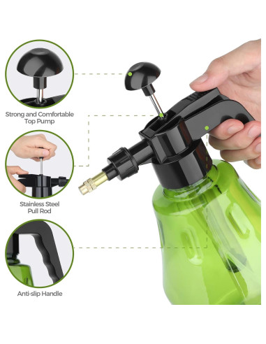 Botella Spray Neblina Fina T4U 1.5L Verde para Jardinería