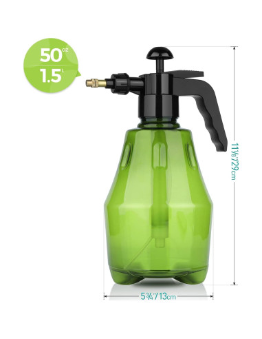 Botella Spray Neblina Fina T4U 1.5L Verde para Jardinería