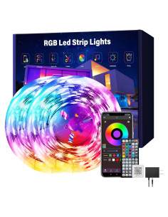 Luces LED RGB Ledagic 45.72 m con control APP y remoto