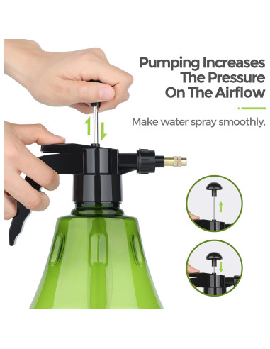 Botella Spray Neblina Fina T4U 1.5L Verde para Jardinería