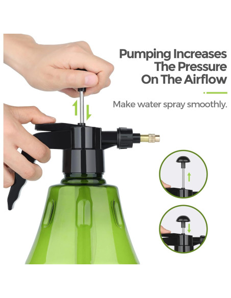 Botella Spray Neblina Fina T4U 1.5L Verde para Jardinería