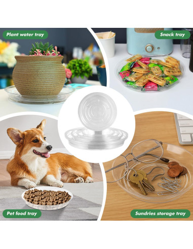 Paquete de 36 platos transparentes UltraOutlet para plantas