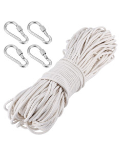 Cuerda de Algodón Natural 0.635 cm x 100 m con 4 Mosquetones