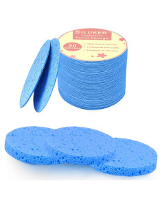Esponjas Faciales Comprimidas Siluker - 50 Unidades 100% Celulosa Natural