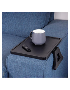 Mesa de Brazo de Sofá Elevon Plegable Negra 33 cm
