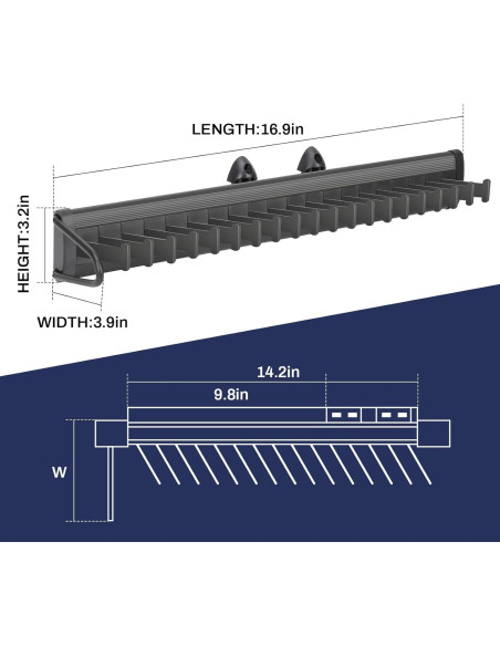 Soporte deslizante para corbatas XIIW, organizador 20 ganchos