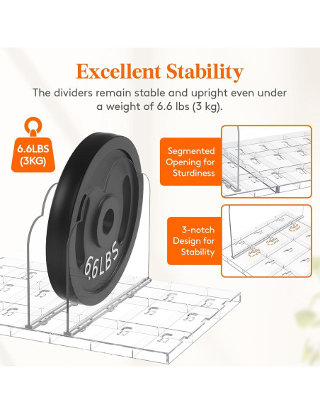 Organizador de Bolsos Lifewit 2 Piezas Ajustables Transparente