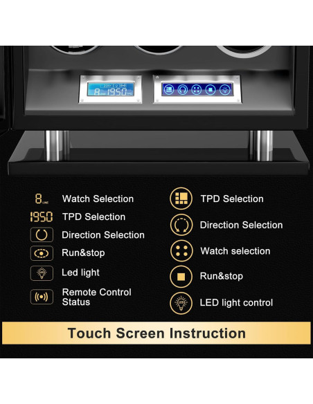 DUKWIN Reloj Winder para 3 Relojes Automáticos con Huella