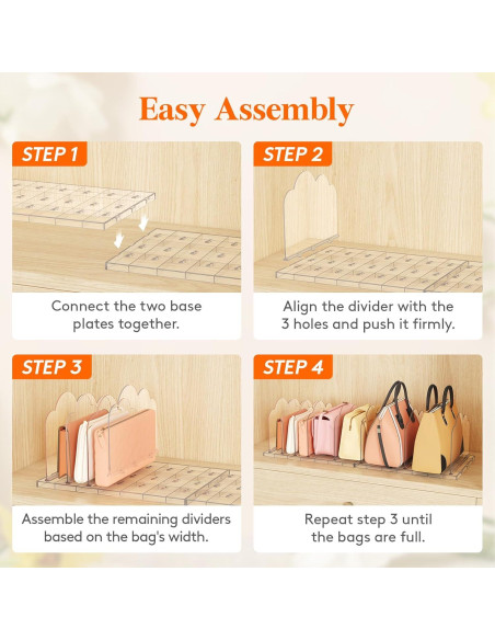 Organizador de Bolsos Lifewit 2 Piezas Ajustables Transparente