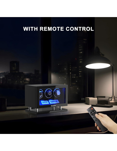 DUKWIN Reloj Winder para 3 Relojes Automáticos con Huella