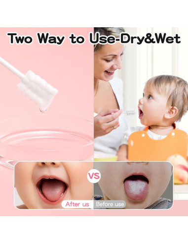 50 Limpiadores de Lengua Desechables RoseFish para Bebés