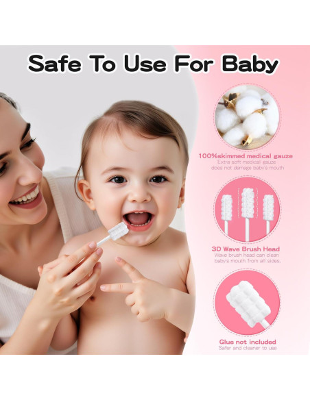 50 Limpiadores de Lengua Desechables RoseFish para Bebés