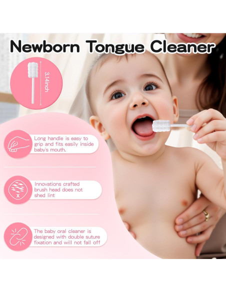 50 Limpiadores de Lengua Desechables RoseFish para Bebés