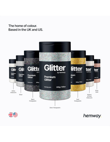 Glitter Holográfico Hemway 200g para Manualidades y Resina