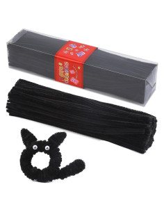 Limpiadores de Tubos LOKUNN 200 Pcs Chenille Negros Manualidades