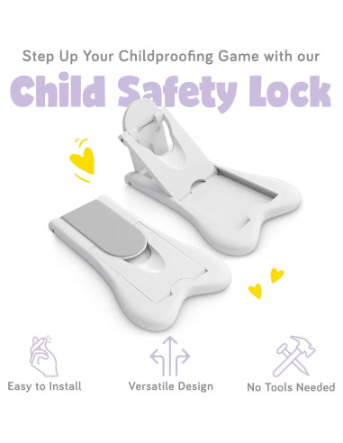 Cerraduras de Seguridad para Niños Ashtonbee - 2 Piezas, Blanco