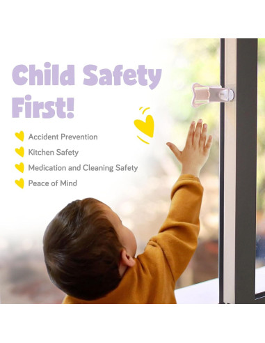 Cerraduras de Seguridad para Niños Ashtonbee - 2 Piezas, Blanco