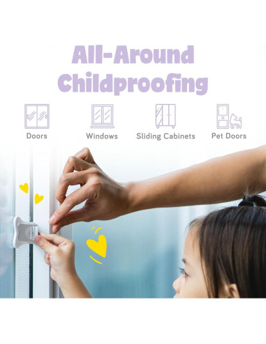 Cerraduras de Seguridad para Niños Ashtonbee - 2 Piezas, Blanco