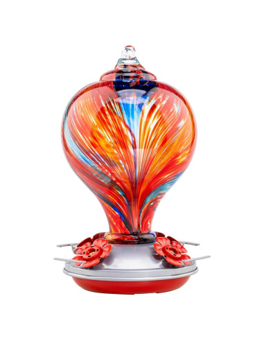 Alimentador de Colibrí Muse Garden de Vidrio Soplado 0.91L