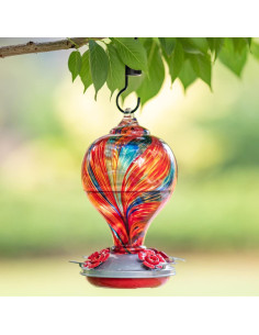 Alimentador de Colibrí Muse Garden de Vidrio Soplado 0.91L 2