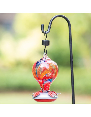 Alimentador de Colibrí Muse Garden de Vidrio Soplado 0.91L